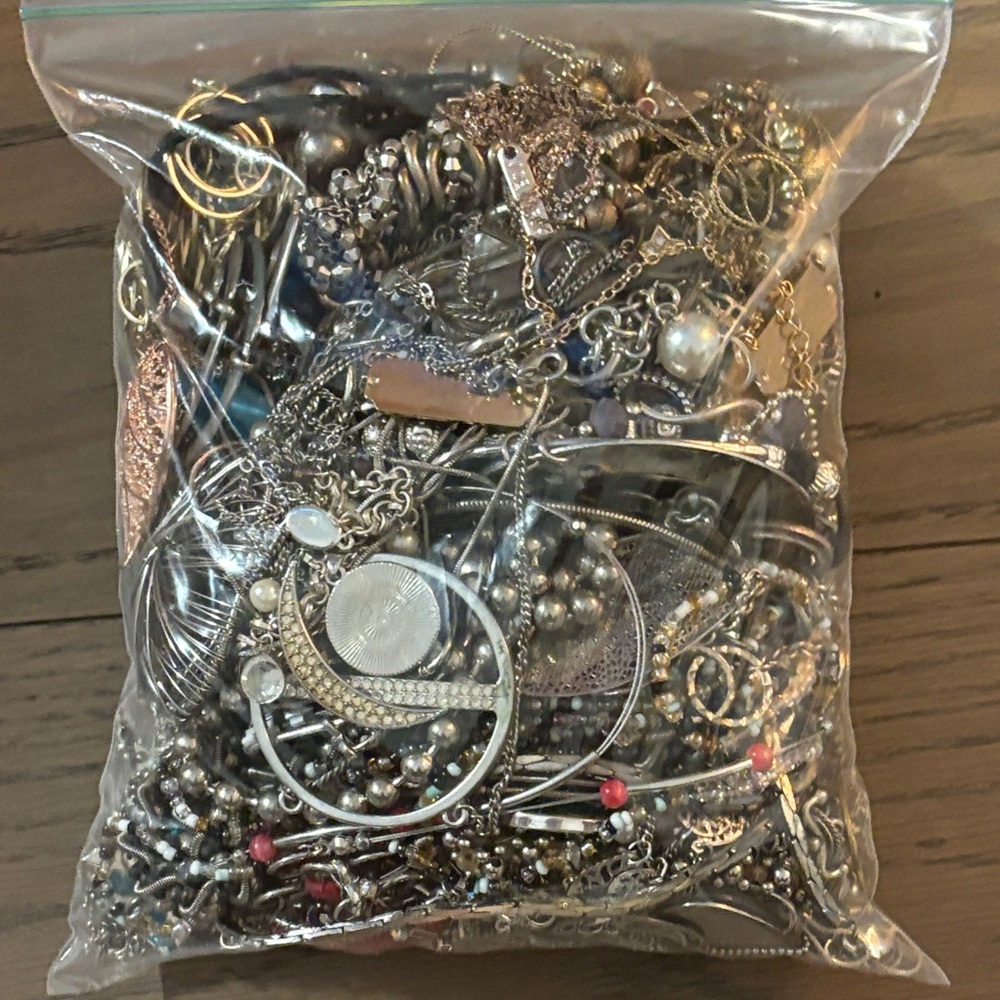 Mega jewelry bag, vintage, y2k & few Sterling pieces mixed lot